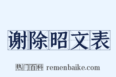 谢除昭文表是什么意思的图片
